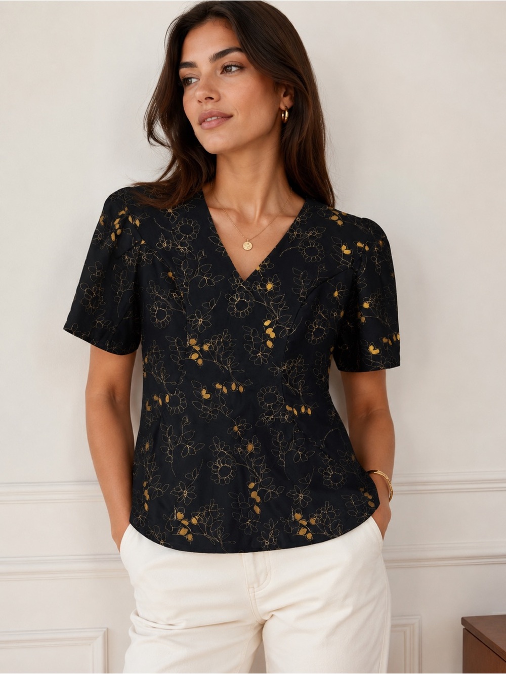 Marni Gold Structured Top – Made in Italy – Size IT 40